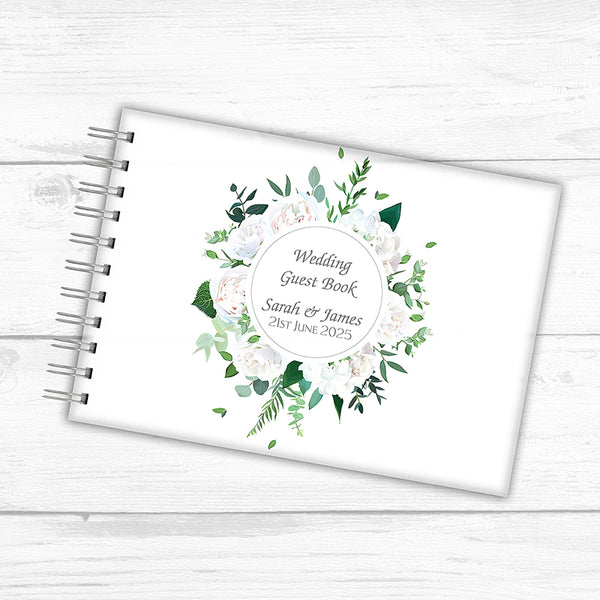Acrylic Painted Blooms Personalised Guest Book
