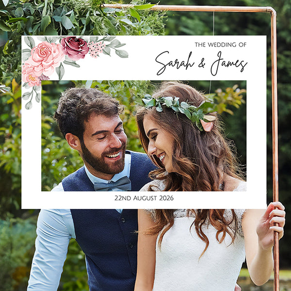 Elegant Flowers Wedding Selfie Frame ideal for Engagement Parties & Weddings