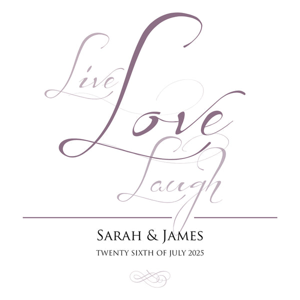 Live, Love, Laugh Personalised Aisle Runner Text