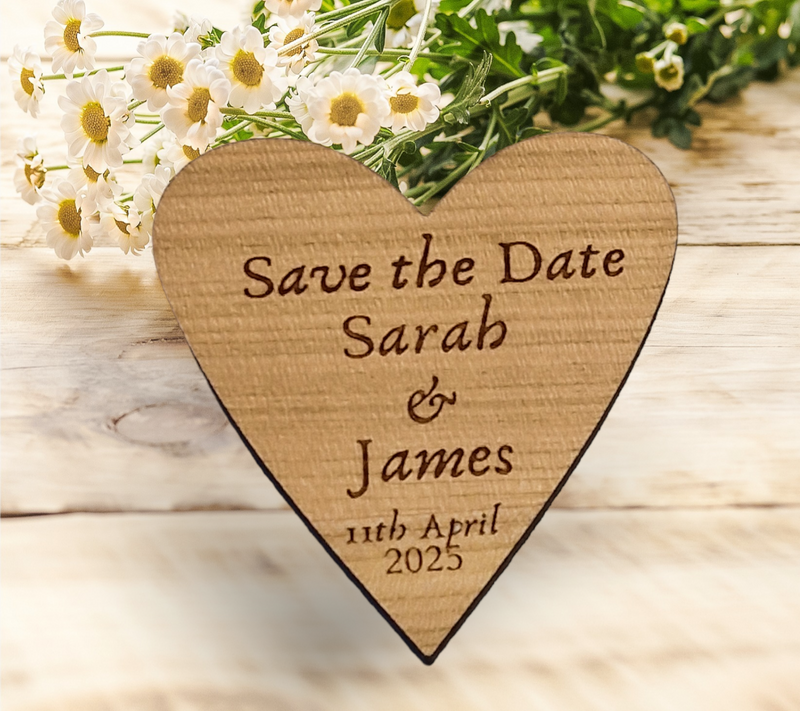 Wooden Heart Save the Date