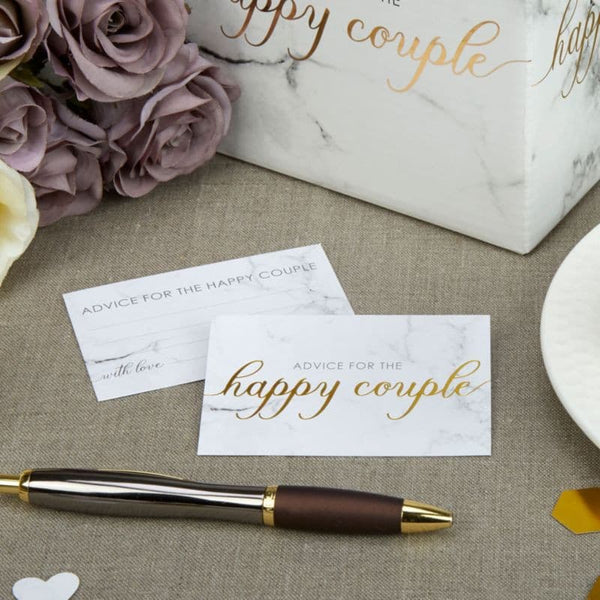 Scripted Marble Wedding Wishes Cards.