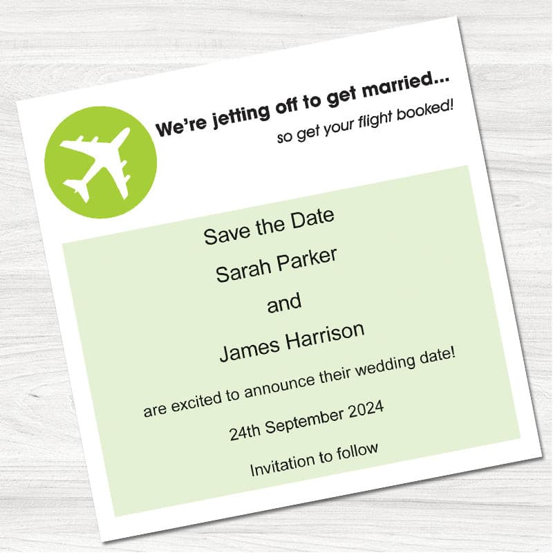 Holiday Ticket Save the Date Card.