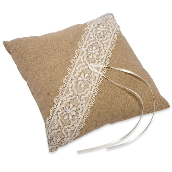 Square Linen Ring Bearer Pillow.