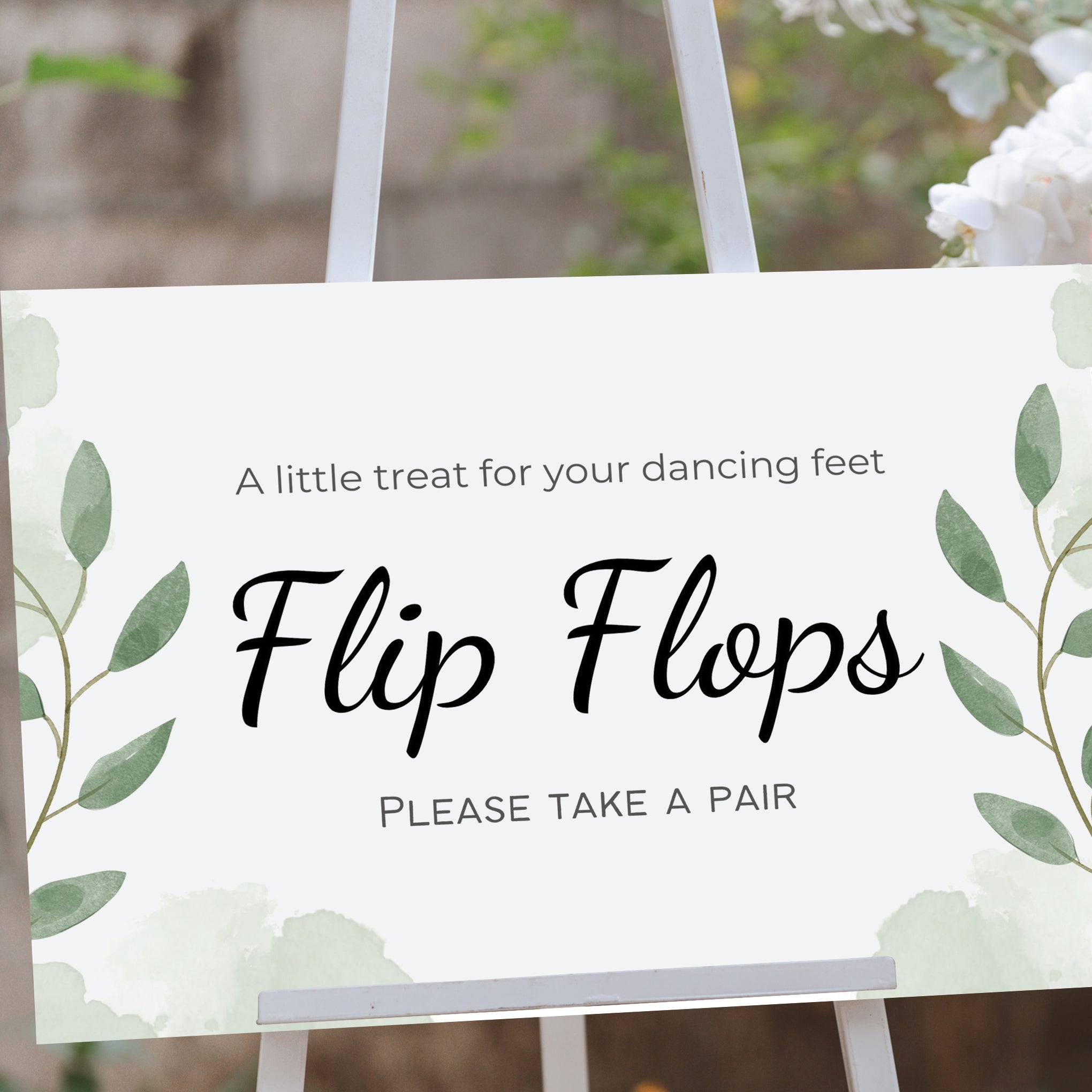 Dancing Feet Flip Flop Wedding Sign Bride and Groom Direct