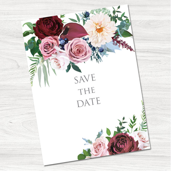 Country Bouquet Save the Date Card-Front