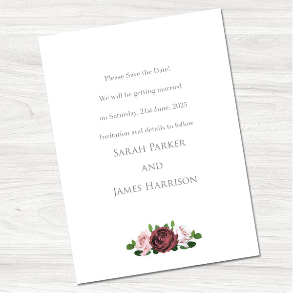 Country Bouquet Save the Date Card-Back