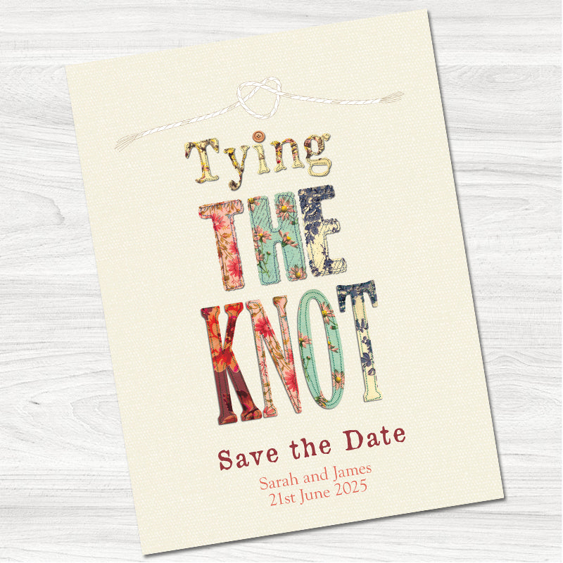 Tying the Knot Save the Date Card-Front
