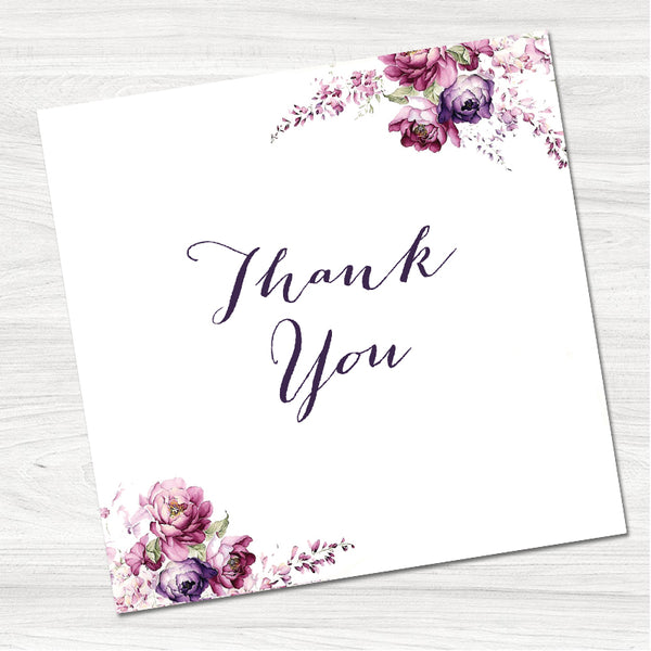 Vintage Flowers Thank You Card