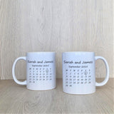 Calendar Personalised Wedding Mugs
