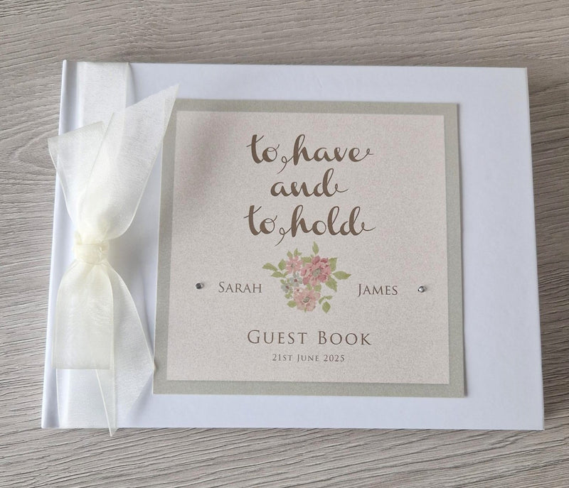 To Have and to Hold Personalised Guestbook - Green