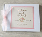 To Have and to Hold Personalised Guestbook - Pink
