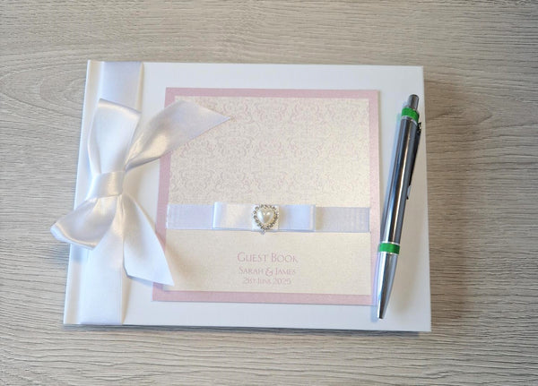 Felicity Pink Personalised Wedding Guest Book