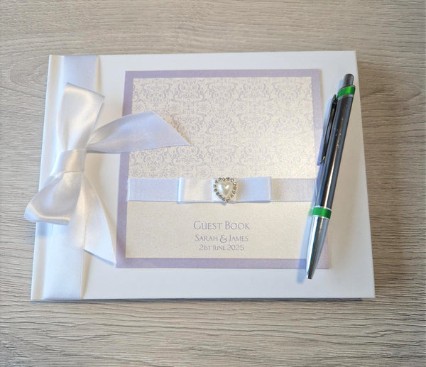 Felicity Purple Personalised Wedding Guest Book