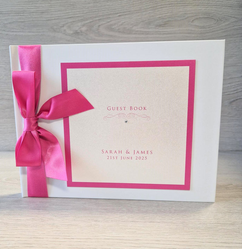 Imogen Fuchsia Personalised Wedding Guest Book