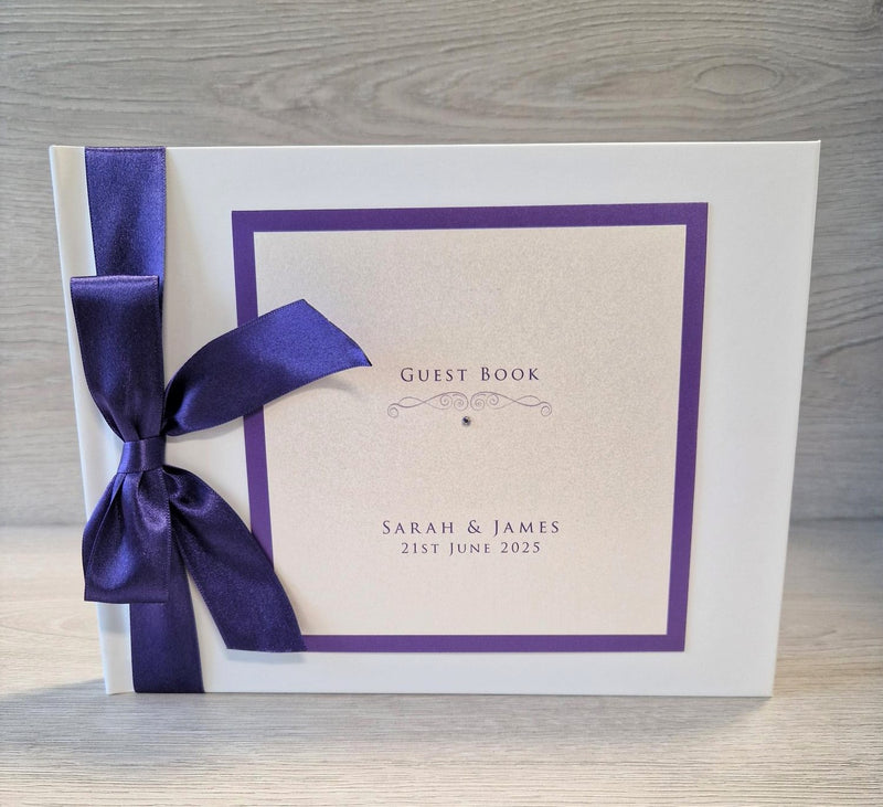 Imogen Purple Personalised Wedding Guest Book