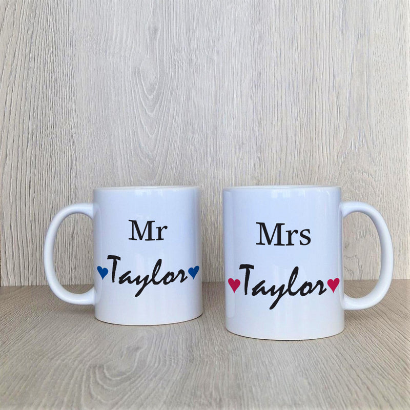 Coloured Hearts Personalised Mugs