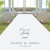 Personalised Forever Starts Now Aisle Runner