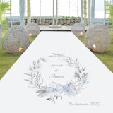 Personalised Blue Floral Aisle Runner, Three Sizes Available