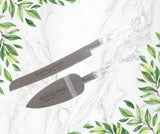 Clear Handles Personalised Wedding Cake Knife & Serving Set, Personalised Serving Set, Personalised Cake Knife & Server