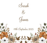 Autumn Flowers Personalised Aisle Runner