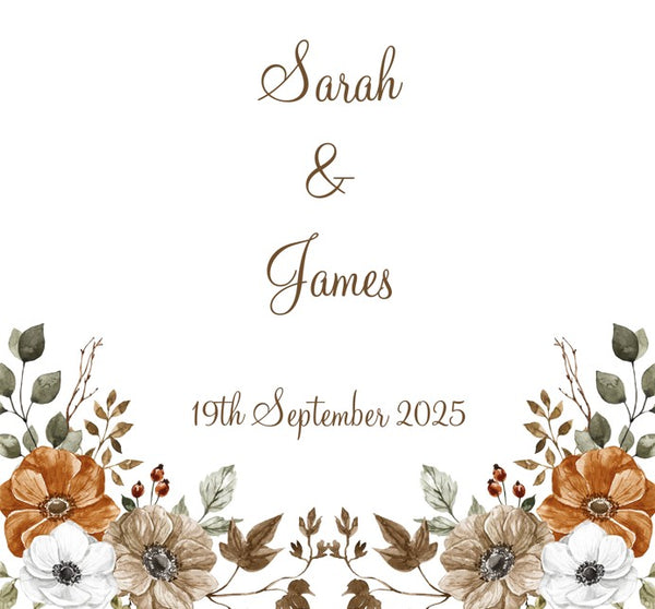 Autumn Flowers Personalised Aisle Runner
