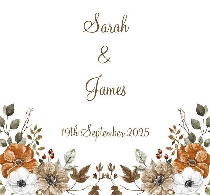 Autumn Flowers Personalised Aisle Runner