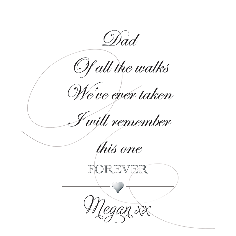 Walk of Love Personalised Aisle Runner Text