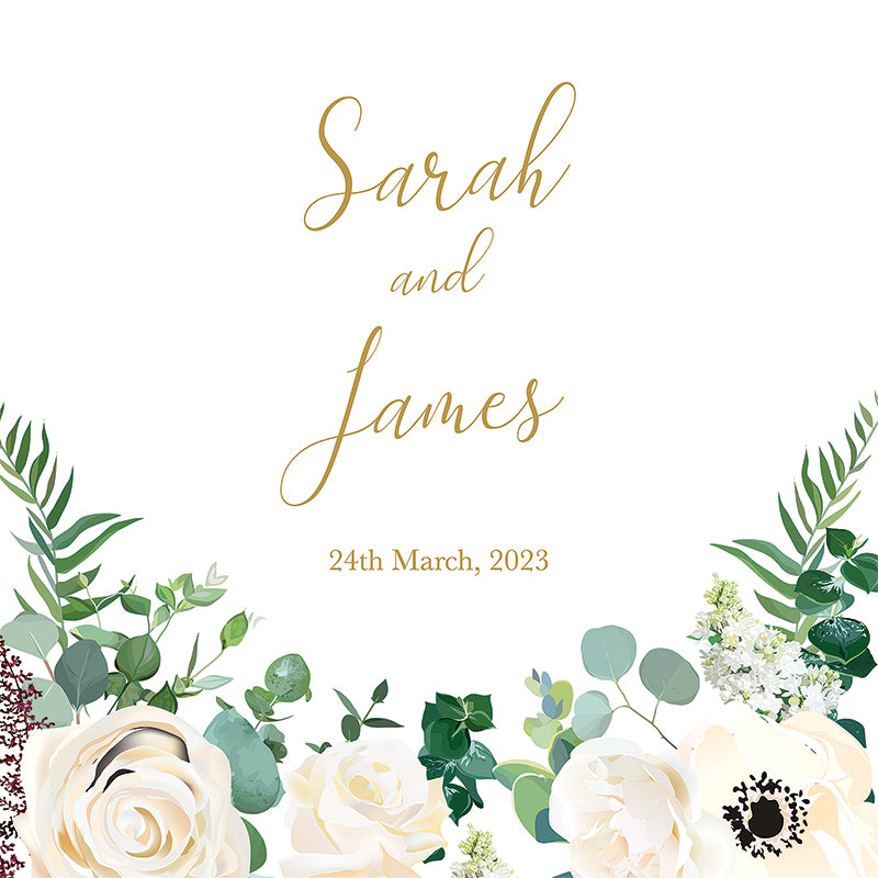 Cream Floral Wedding Aisle Runner