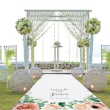Floral Arch Personalised Aisle Runner - Rose