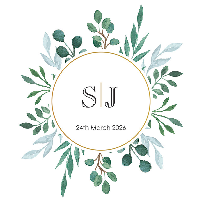 Eucalyptus Personalised Wedding Aisle Runner - Flat Image