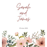 Dusky Pink Floral Personalised Aisle Runner