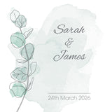 Eucalyptus Branch Personalised Wedding Aisle Runner - Flat Image