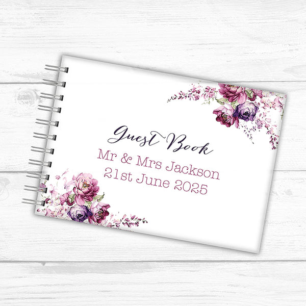 Vintage Flowers Personalised Acrylic Guest Book