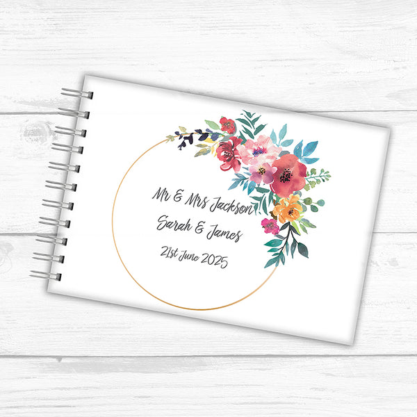 Watercoloured Bouquet Personalised Acrylic Guest Book