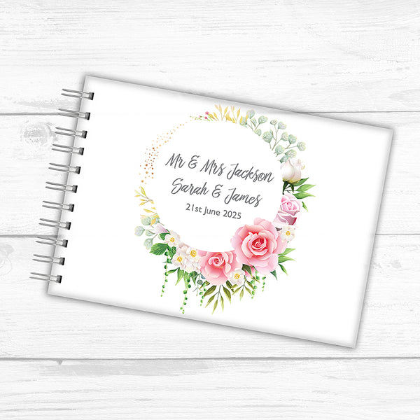 Floral A5 Acrylic Personalised Guestbook