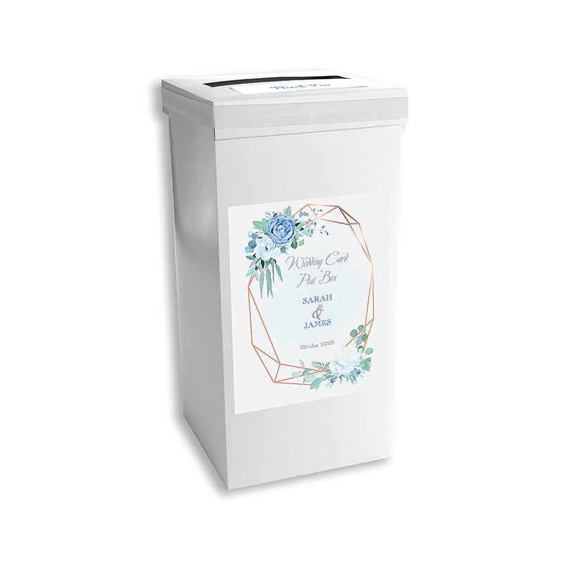Blue Rose & Hydrangea Personalised Post Box