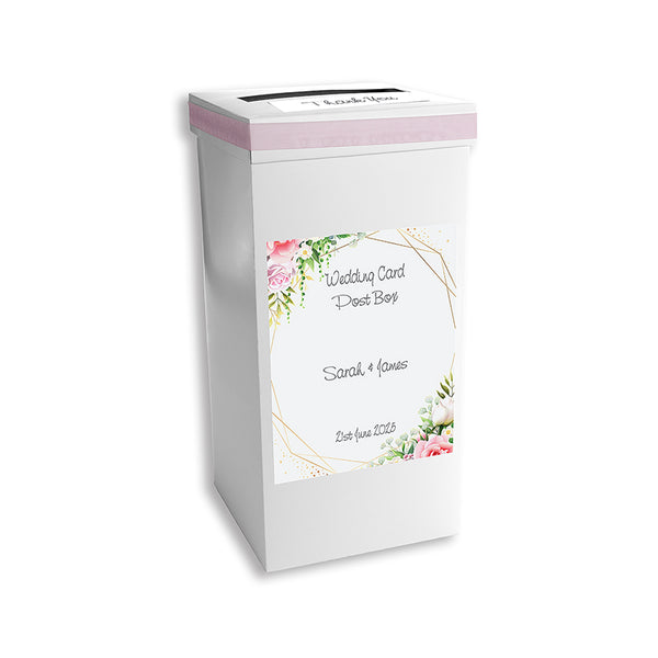 Floral Rose Personalised Wedding Post Box