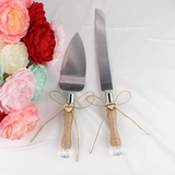 Rustic Handles Personalised Wedding Cake Knife & Serving Set