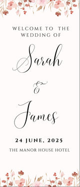 Blossom Wedding Banner, Wedding Welcome Banner Personalised Wedding Banner, Made to Order Banners, Bespoke Designs