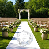 Blue Floral Personalised Aisle Runner