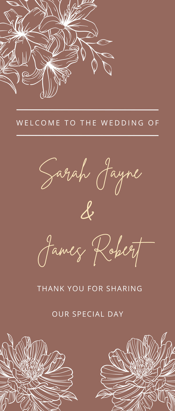 Vintage Wedding Roller Banner, Wedding Welcome Banner, Personalised Wedding Banner, Made to Order Banners, Rustic Theme, Roller Banner