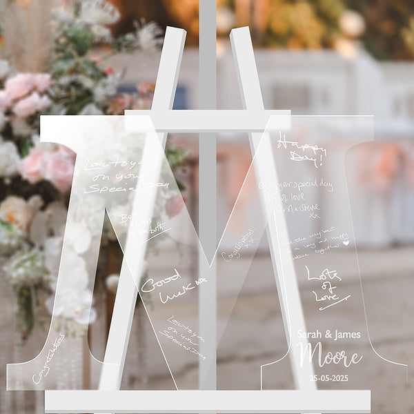 Acrylic Letter Personalised Wedding Guestbook, Made to Order Acrylic Guestbook
