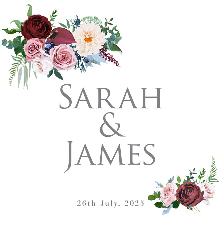 Country Bouquet Personalised Aisle Runner text