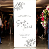 Cream Leaves Wedding Banner