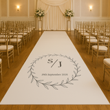 Personalised Wedding Aisle Runner – Custom Monogram & Date | Elegant Ceremony Decor