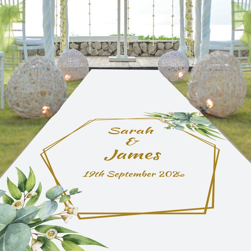 Eucalyptus Frame Personalised Aisle Runner