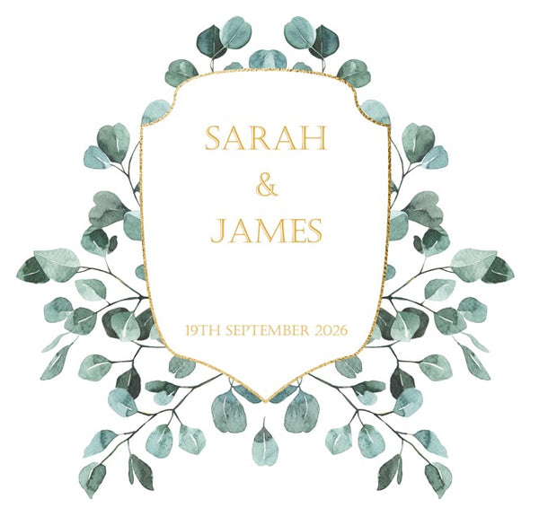 Elegant Eucalyptus Personalised Wedding Aisle Runner