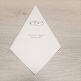 Entwined Rings Personalised Napkins/Serviettes Available in Cream or White