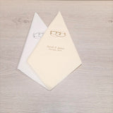 Entwined Rings Personalised Napkins/Serviettes Available in Cream or White