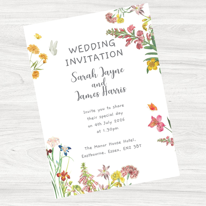 Floral Boho Wedding Invitation